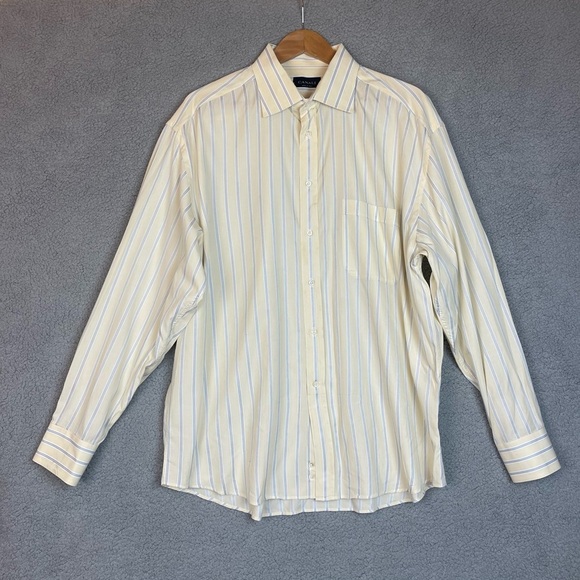 Canali Shirt Mens  Striped Button Up Preppy Casual Italy 46 / 18 Multi Color - Picture 3 of 10
